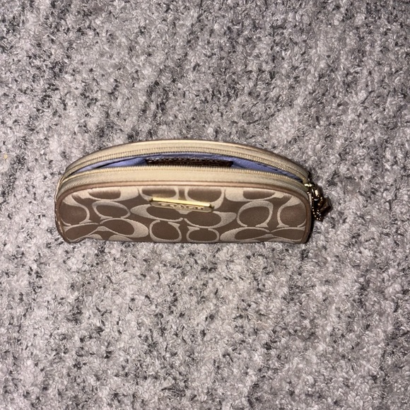 Coach Tan Monogram Pouch with zipper closure bag tag attached NWOT - Picture 3 of 6